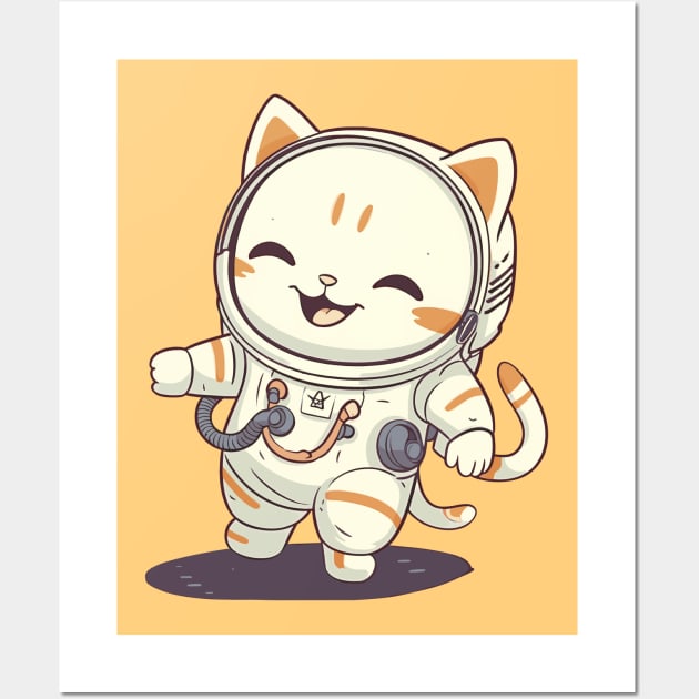 Happy Space Kitty Wall Art by Purrestrialco